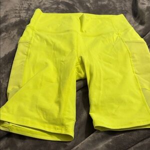 Fabletics Bright Yellow Athletic biker shorts